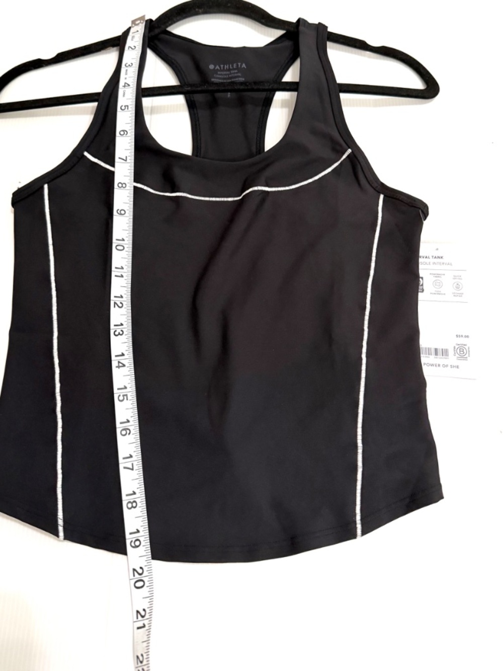 Athleta Interval Tank Black White Racerback Small NWT - Picture 7 of 7